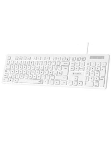 Teclado subblim business slim silencioso/ blanco