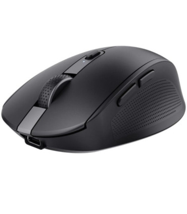 Ratón inalámbrico trust ozaa compact wireless/ batería recargable/ hasta 3200 dpi/ negro