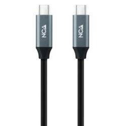 Cable USB 3.2 Tipo-C Nanocable 10.01.4303/ USB Tipo-C Macho - USB Tipo-C Macho/ hasta 100W/ 20Gbps/ 3m/ Gris y Negro