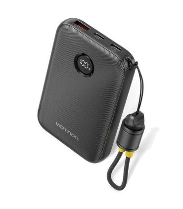 Powerbank 10000mah vention fkab0-c/ 22.5w/ negra/ incluye cable usb tipo-c