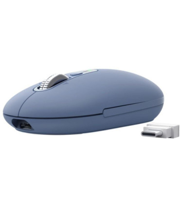 Ratón inalámbrico trust seron 26020/ batería recargable/ hasta 3200 dpi/ azul