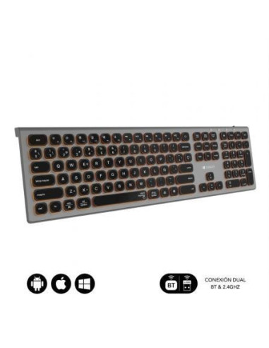 Teclado inalámbrico subblim master/ gris y negro