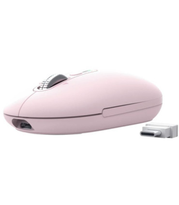 Ratón inalámbrico trust seron 26206/ batería recargable/ hasta 3200 dpi/ rosa
