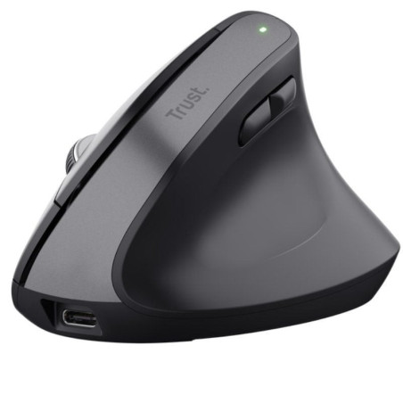 Ratón vertical inalámbrico trust bayo+/ batería recargable/ hasta 2400 dpi
