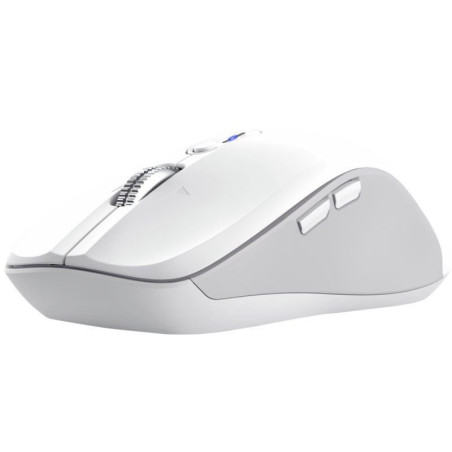 Ratón ergonómico inalámbrico trust ferro/ hasta 3200 dpi/ blanco
