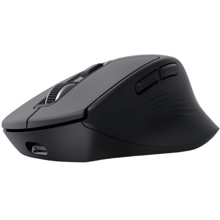 Ratón inalámbrico trust niven confort 26021/ batería  recargable/ hasta 3200 dpi/ negro