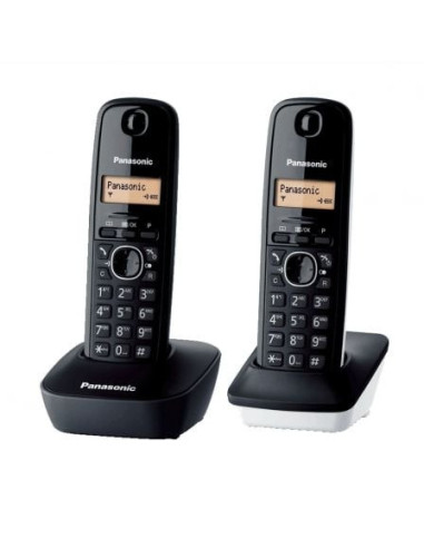 Teléfono inalámbrico panasonic kx-tg1612sp1/ pack duo/ negro