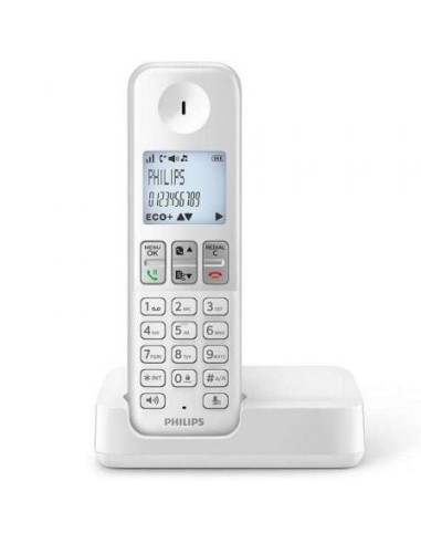 Teléfono inalámbrico philips d2501w/34/ blanco