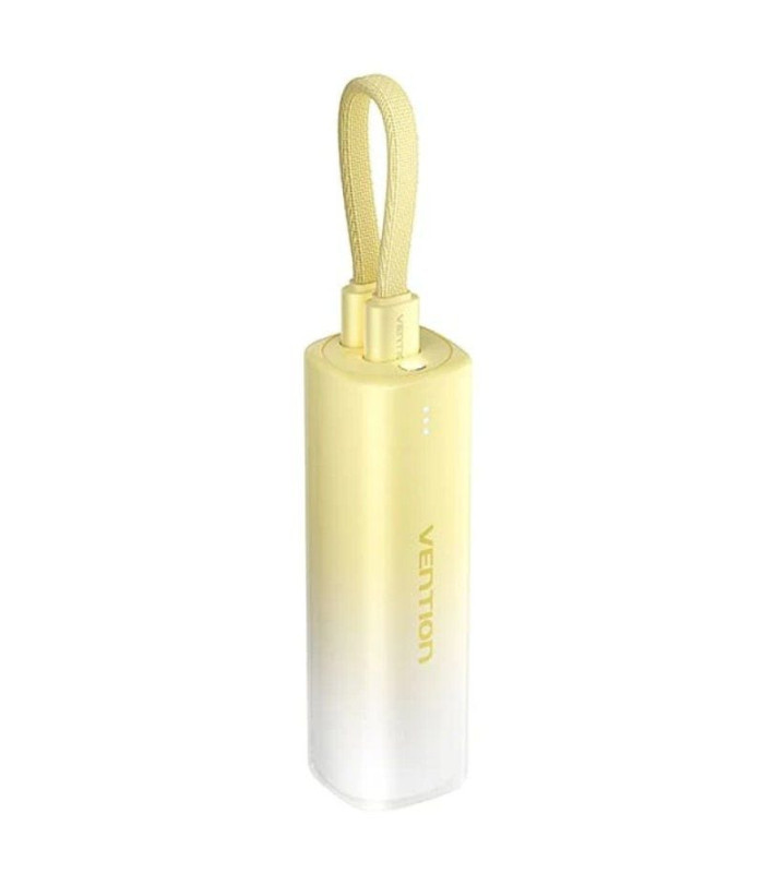 Powerbank 5000mah vention fhwy0/ 20w/ amarilla/ incluye cable usb tipo-c y lightning