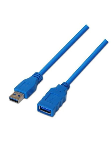 Cable alargador usb 3.0 aisens a105-0046/ usb macho - usb hembra/ 2m/ azul