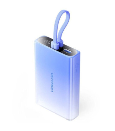 Powerbank 10000mah vention fhzl0/ 22.5w/ azul/ incluye cable usb tipo-c y lightning