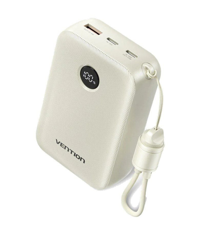 Powerbank 20000mah vention fkbn0-c/ 22.5w/ beige/ incluye cable usb tipo-c