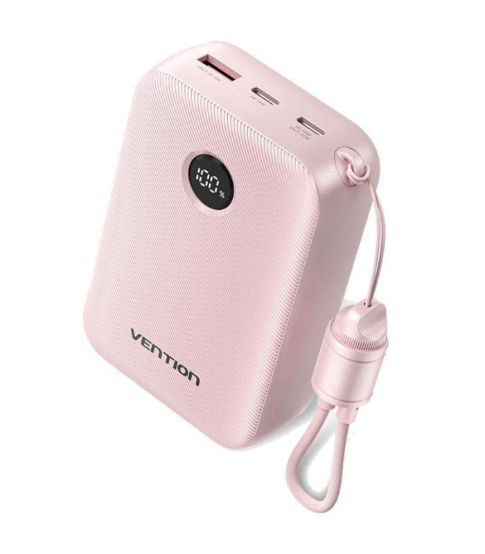 Powerbank 20000mah vention fkbp0-c/ 22.5w/ rosa/ incluye cable usb tipo-c