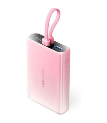 Powerbank 10000mah vention fhzp0/ 22.5w/ rosa/ incluye cable usb tipo-c y lightning
