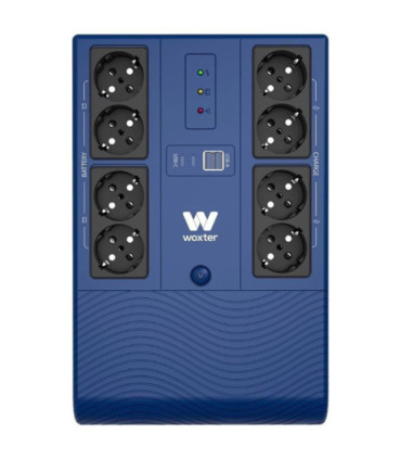 Sai línea interactiva woxter multibase ups 1200 va/ 1200va-720w/ 8 salidas/ formato torre