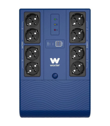Sai línea interactiva woxter multibase ups 800 va/ 800va-480w/ 8 salidas/ formato torre