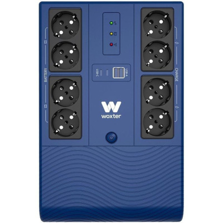 Sai línea interactiva woxter multibase ups 800 va/ 800va-480w/ 8 salidas/ formato torre