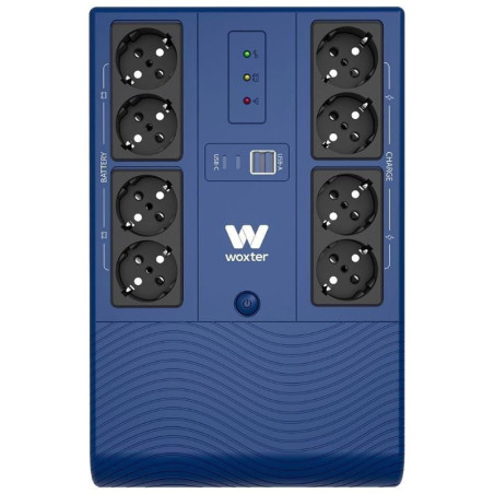 Sai línea interactiva woxter multibase ups 1200 va/ 1200va-720w/ 8 salidas/ formato torre