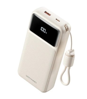 Powerbank 20000mah vention xgyw0-40-ty/ 22.5w/ blanca/ incluye cable usb tipo-c