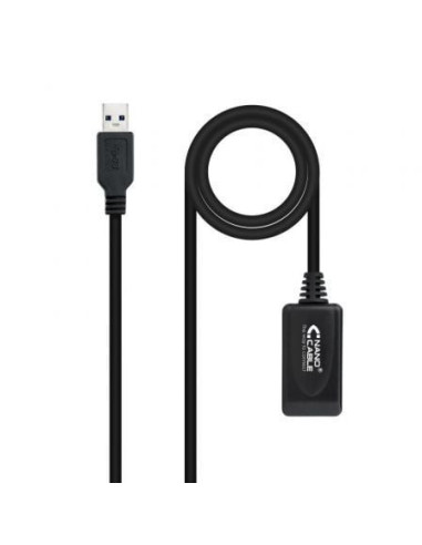 Cable alargador usb 3.0 con amplificador nanocable 10.01.0311/ usb macho - usb hembra/ 5m/ negro