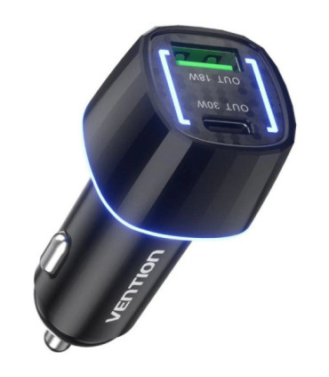 Cargador de coche vention ffrb0/ 1xusb-tipo c/ 1xusb/ 48w