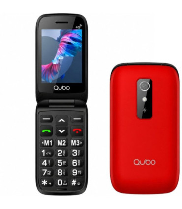Teléfono móvil qubo p-220rd 4g para personas mayores/ rojo