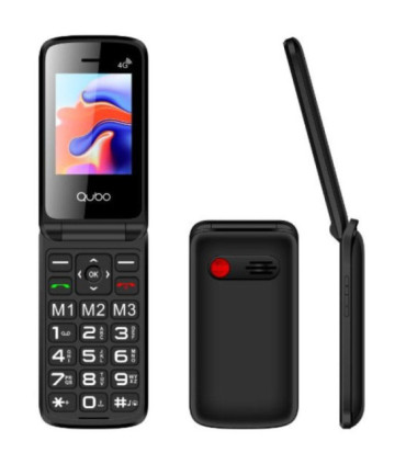 Teléfono móvil qubo x-247 4g para personas mayores/ negro