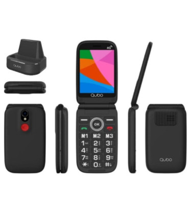 Teléfono móvil qubo x-340cb 4g para personas mayores/ negro