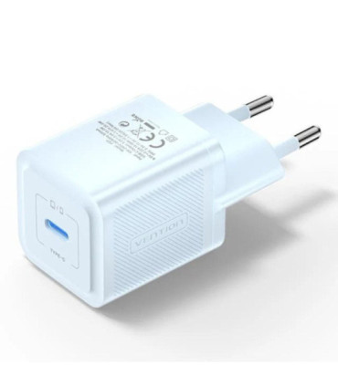 Cargador de pared gan vention fepl0-eu/ 1xusb tipo-c/ 20w