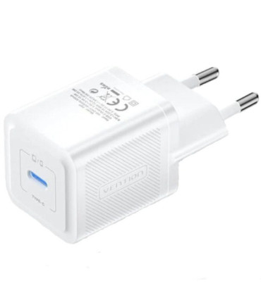 Cargador de pared gan vention fepw0-eu/ 1xusb tipo-c/ 20w