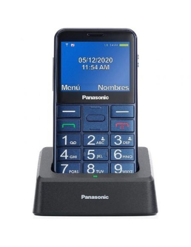 Teléfono móvil panasonic kx-tu155excn para personas mayores/ azul