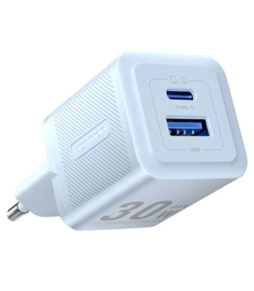 Cargador de pared gan vention feql0-eu/ 1xusb tipo-c/ 1xusb/ 30w