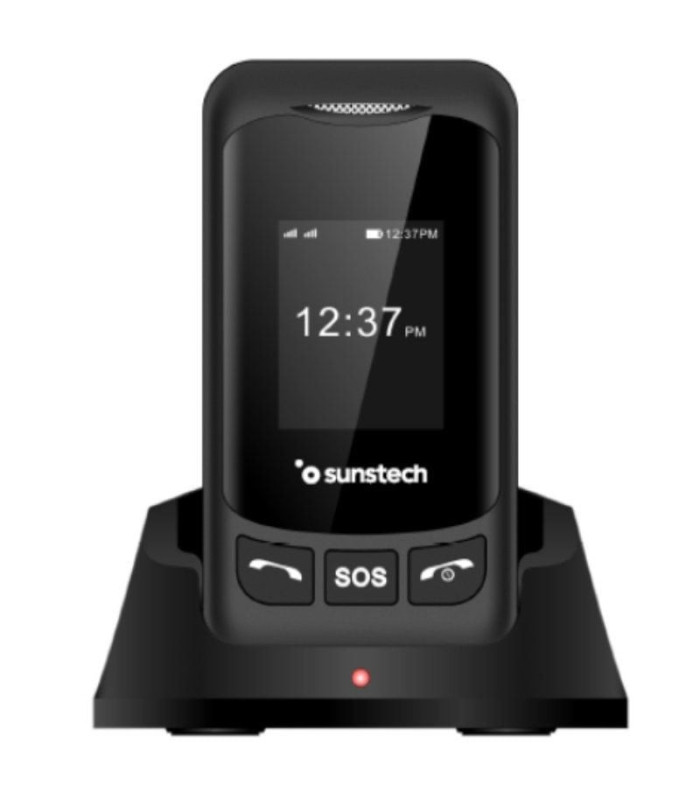Teléfono móvil sunstech celt26 para personas mayores/ negro