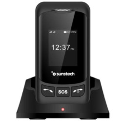 Teléfono móvil sunstech celt26 para personas mayores/ negro