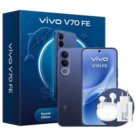 Smartphone vivo v70 fe 8gb/ 512gb/ 6.83'/ 5g/ azul/ incluye cargador + auriculares