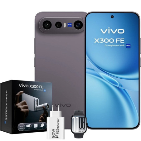 Smartphone vivo x300 fe 12gb/ 512gb/ 6.31'/ 5g/ negro/ incluye extensor teleobjetivo + vivo watch gt2