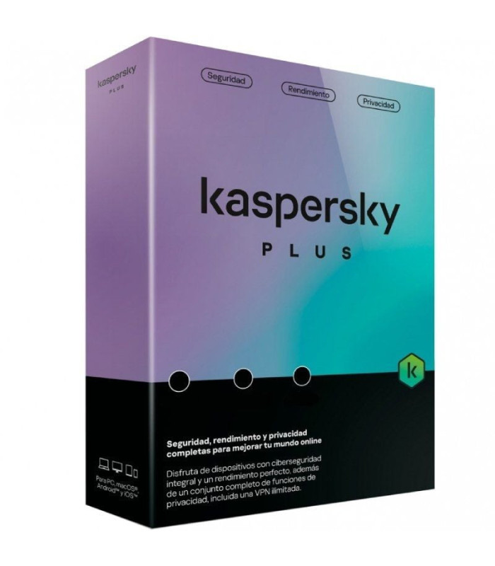 Antivirus kaspersky plus/ 3 dispositivos/ 1 año