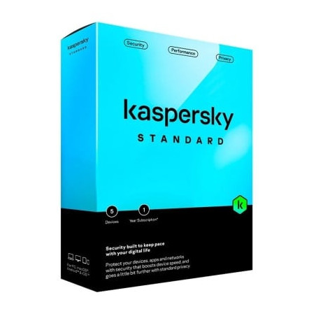 Antivirus kaspersky standard/ 5 dispositivos/ 1 año