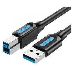 Cable USB 3.0 Impresora Vention COOBF/ USB Tipo-B Macho - USB Macho/ 5Gbps/ 1m/ Negro