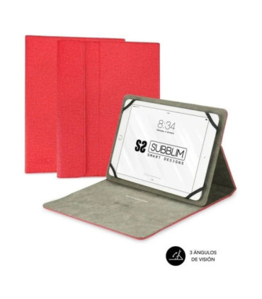 Funda subblim clever stand para tablets de 9.6'-11'/ roja