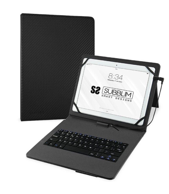 Funda con teclado subblim keytab pro usb para tablets de 10.1'-11'/ negra