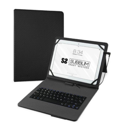 Funda con teclado subblim keytab pro usb para tablets de 10.1'-11'/ negra