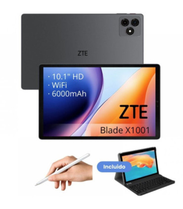 Tablet zte tab blade x1001w 10.1'/ 4gb/ 128gb/ octacore/ gris/ incluye teclado y stylus pen