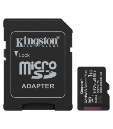 Tarjeta de memoria kingston canvas select plus 1tb microsd xc con adaptador/ clase 10/ 150mbs