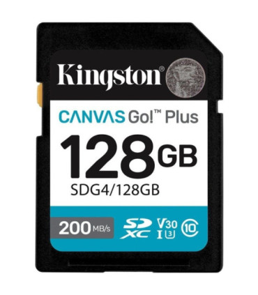 Tarjeta de memoria kingston canvas go! plus 128gb sd xc/ clase 10/ 200mbs