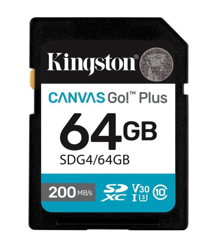 Tarjeta de memoria kingston canvas go! plus 64gb sd xc/ clase 10/ 200mbs