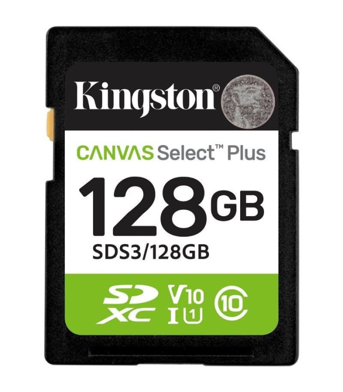 Tarjeta de memoria kingston canvas select plus 128gb sd xc/ clase 10/ 150mbs