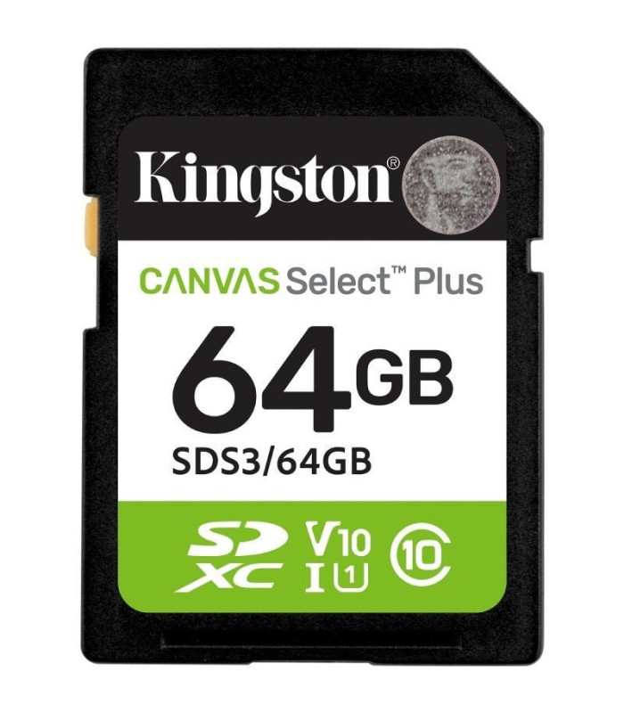 Tarjeta de memoria kingston canvas select plus 64gb sd xc/ clase 10/ 100mbs
