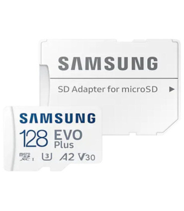 Tarjeta de memoria samsung evo plus 2023 128gb microsd xc con adaptador/ clase 10/ 160mbs