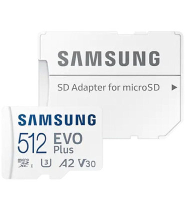 Tarjeta de memoria samsung evo plus 2023 512gb microsd xc con adaptador/ clase 10/ 160mbs